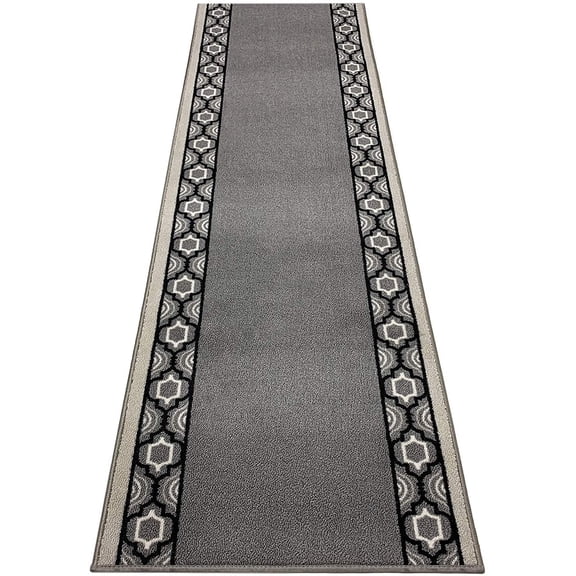Extra-Long Low Pile Runner Rug Skid Resistant Backing Rug Runner Trellis Border Design Cut to Size Roll Runner Rugs - 50 Feet x 32 Inch