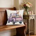 thumbnail image 6 of Throw Pillow Covers 18x18, Easter Decorations Pillow Cases with Cartoon Bunny Patterns, Spring Decor for Bedroom Couch Cushion Cover, Multicolor, 6 of 7