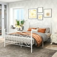 thumbnail image 4 of Xahpower Queen Metal Bed Frame Sturdy Steel Slat Support with Under Bed Storage, No Box Spring Needed, White, 4 of 6