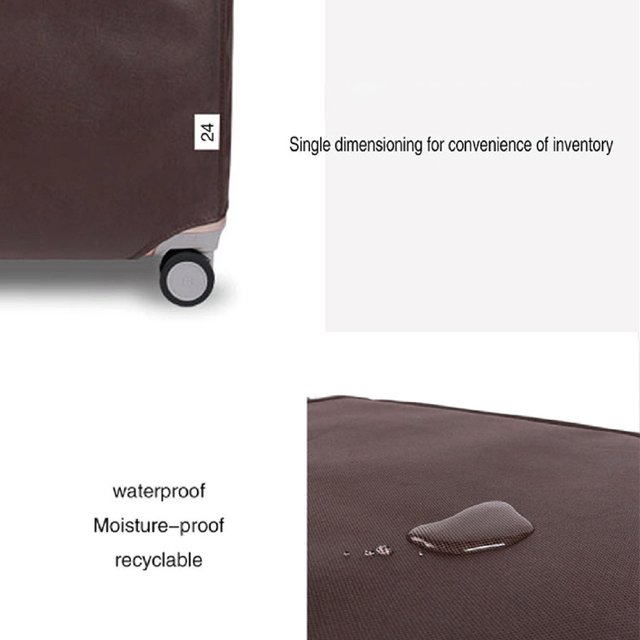 Baohd Non-woven Travel Luggage Cover Dustproof Stylish Sticker Type Detachable Simple Style Suitcase Bag Protector Guard Black 30inch