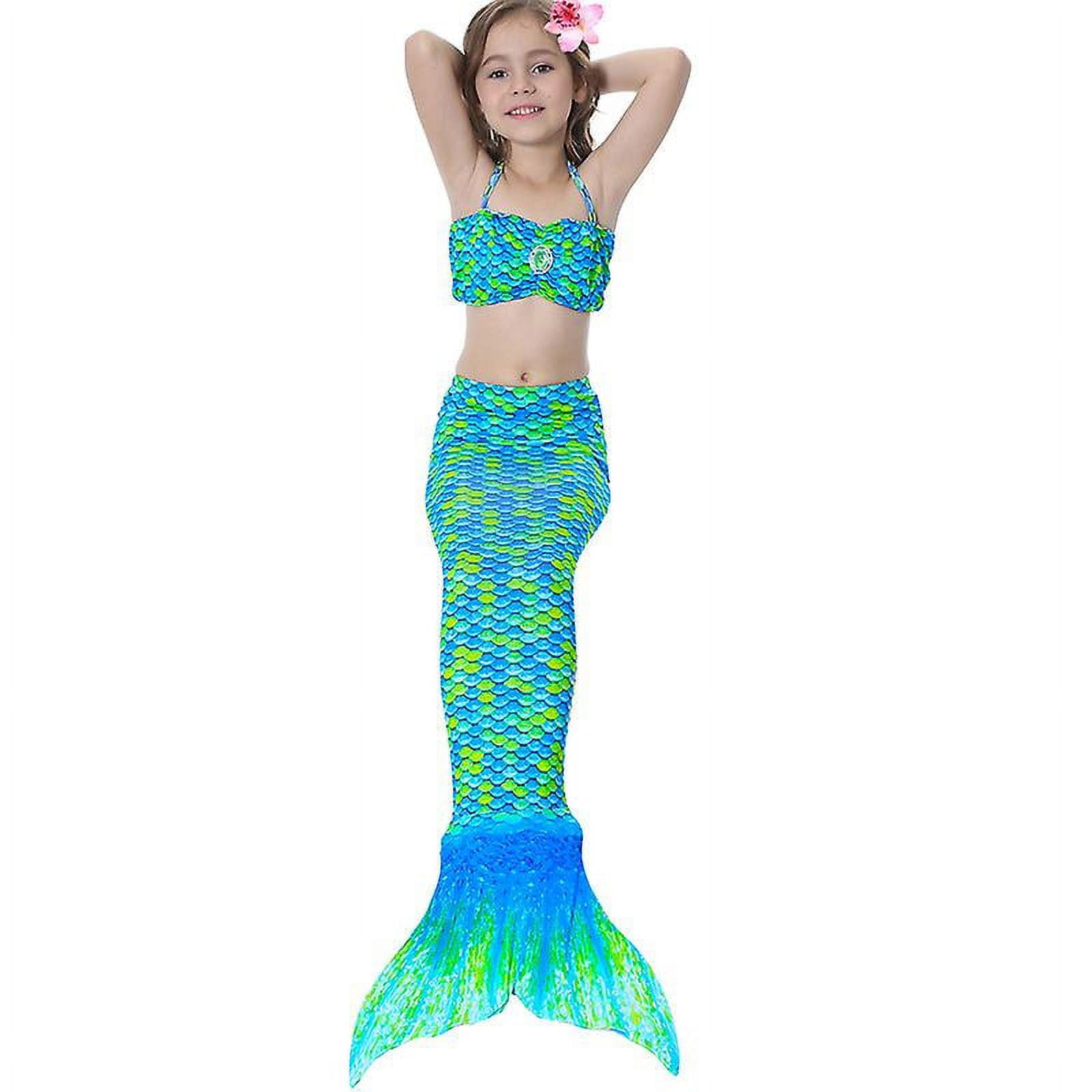 Girls Mermaid Tail Swimsuit Bikini Set Swimwear Swimming Costume Bathing