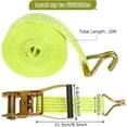 thumbnail image 2 of 4 Pack 2 Inch Ratchet Straps Heavy Duty 20ft Tie Down Straps Ratchet with Double J Hook, 8000 LBS Break Strength, Cargo Ratchet Straps for Moving, Truck, Trailers, Motorcycles, Kayaks, Car Roof, 2 of 14