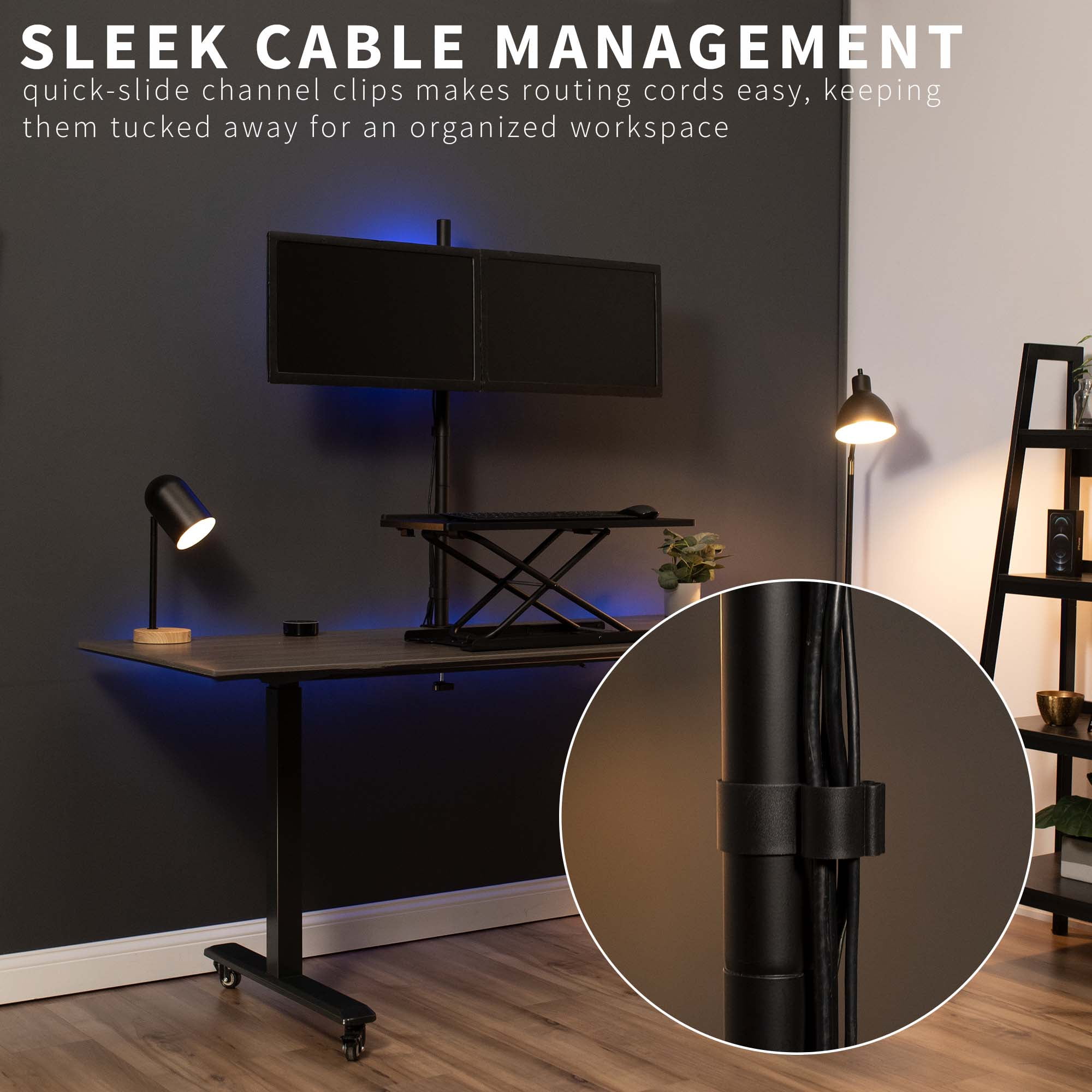 VIVO Dual Monitor Desk Mount Extra Tall Adjustable Stand for up to 27" Screens