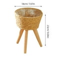 thumbnail image 7 of LEDMOMO Rustic Style Wooden Planter Holder with Woven Flower Pot Rack for Home, 7 of 7