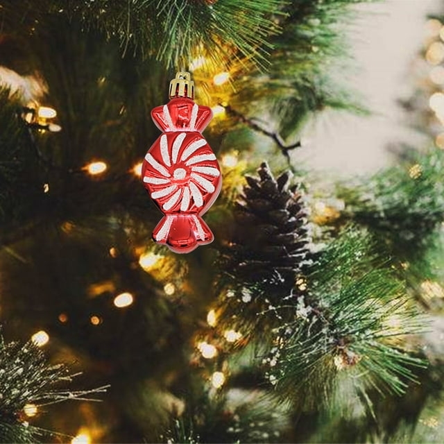 LSLJS Christmas Decoration Supplies, Christmas Tree Decoration Thread Candy Christmas Decoration Pendant Christmas Ball Painted Christmas Gift, Christmas Decorations