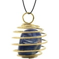 thumbnail image 1 of Collar de piedra de cristal hexagonal para mujer, colgante de chakras de alambre envuelto natural irregular, joyería, cadenas de aleación, regalo de San Valentín., 1 of 3