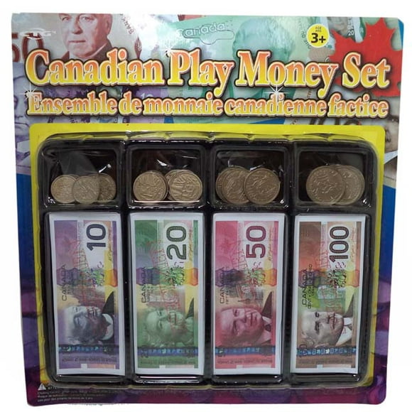 09018 - CANADIAN PLAY MONEY SET ASSORTED COINS AND BILLS