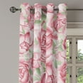 thumbnail image 3 of Ambesonne Floral Grommet Curtain, Flourishing Peony Flowers, 50"x84", Pastel Pink and Pale Green, 3 of 5