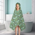 thumbnail image 6 of Green Alligators Icons Pattern Hooded Bath Towel，50"x30" for Ages 3 To 12 Kids, Quick Dry Lightweight Soft Microfiber Hood Beach Towel Cover Up for Kids, 6 of 7