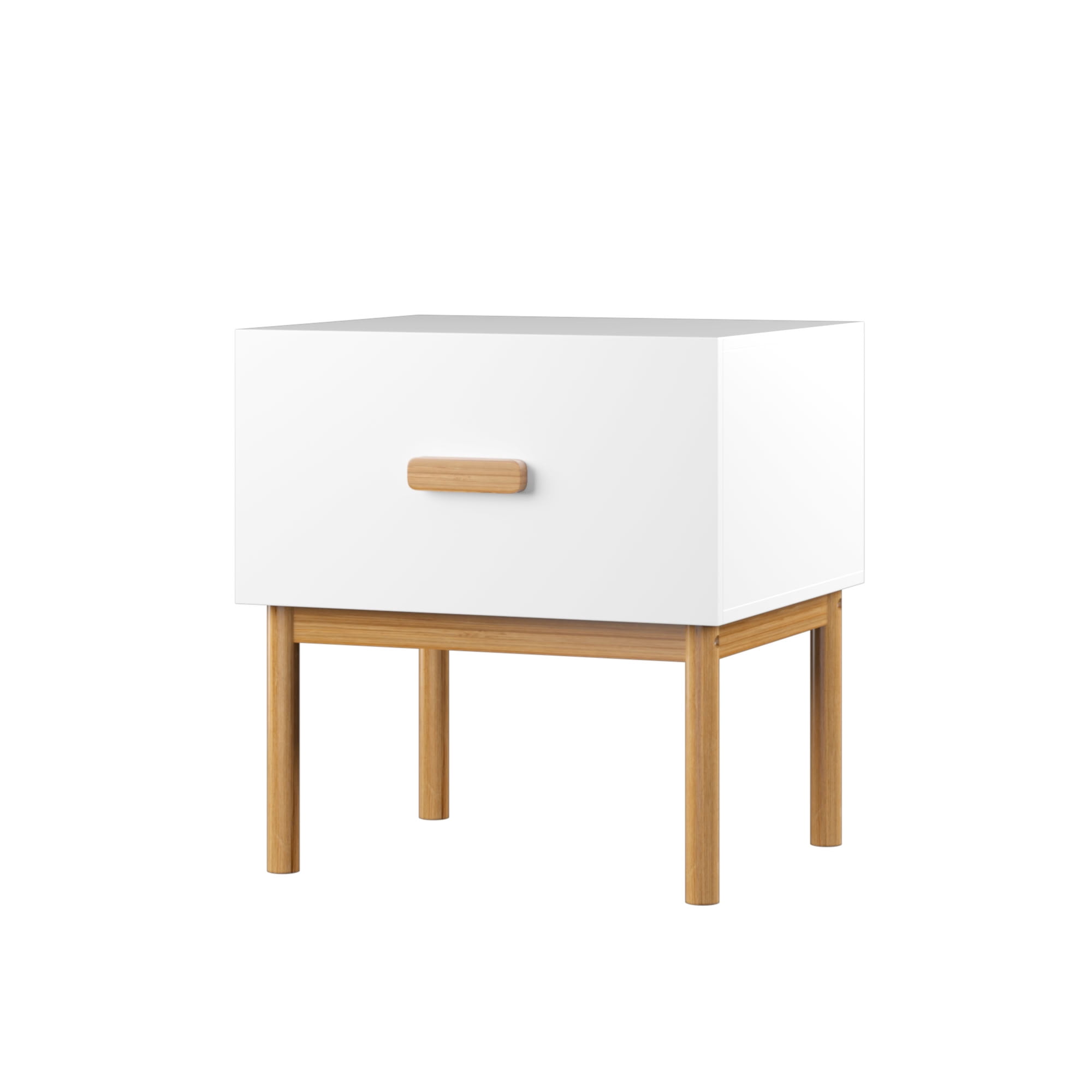 MAYEERTY Modern Nightstand with Drawer, Compact Freestanding Side Storage Table for Bedroom Living Room Apartment Small Spaces