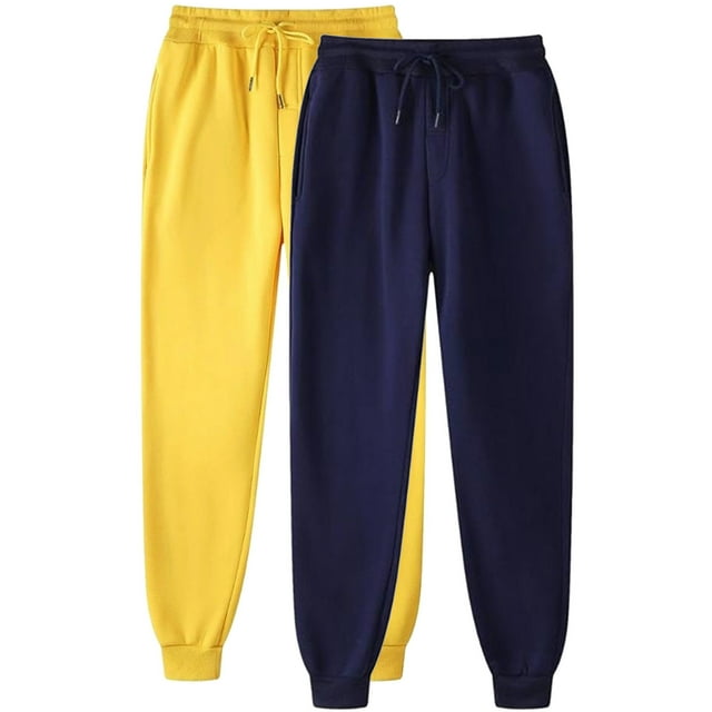 Pisexur 2PC Womens Sweatpants Solid Color Elastic High Waist Yoga Pants Casual Baggy Drawstring Workout Jogging Pants Oversized Straight Leg Sweatpants Plus Size Sweatpants with Pockets S-3XL