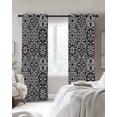 thumbnail image 4 of Black Morocco Kitchen Curtains Traditional Tribal Abstract Geometric Art Cafe Short Curtains for Bathroom Blackout Window Curtain Small Window Treatment Drapes for Bedroom Living Room 27.5"x39"x2, 4 of 9