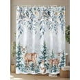 thumbnail image 4 of Christmas Tree Elk Shower Curtain Set, Waterproof Shower Curtains for Bathroom, Winter Eucalyptus Botanical Xmas Washable Fabric Cloth Bath Curtain for Bathtub Decoration with Hooks 54x78 Inches, 4 of 6