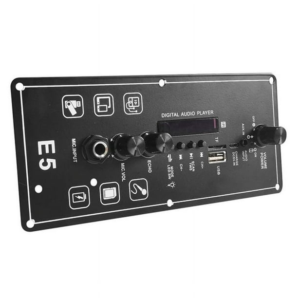 Placa Amplificadora de Audio Bluetooth de 15 W con Altavoz Portátil de Audio FM BT, Placa Amplificadora de Potencia de Karaoke de 5 V, Amplificador de MP3