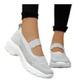 thumbnail image 5 of NOKIO Womens Slip-On Walking Shoes Summer Breathable Mesh Shoes Running Shopping Flat Comfort Wedge Platform Loafers Casual Shoes Women's Hollow Out Wedge Sport Shoes, 5 of 7