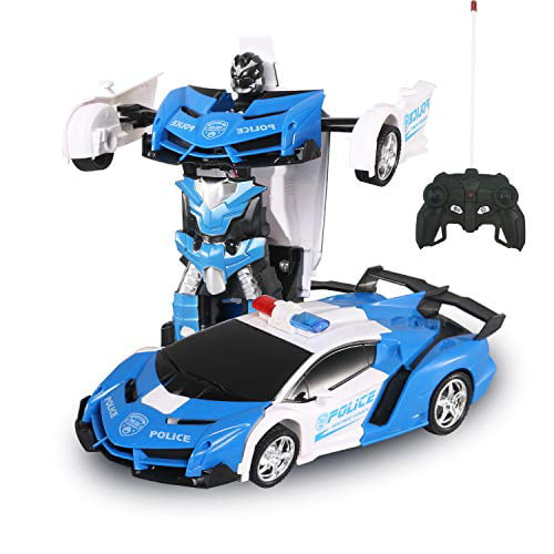 FIGROL Transform Car Robot Transforming Robot Remote Control Car with One Button Transformation,360 Speed Drifting 1:18 Scale Robot Deformation Car Model Toy for Children 