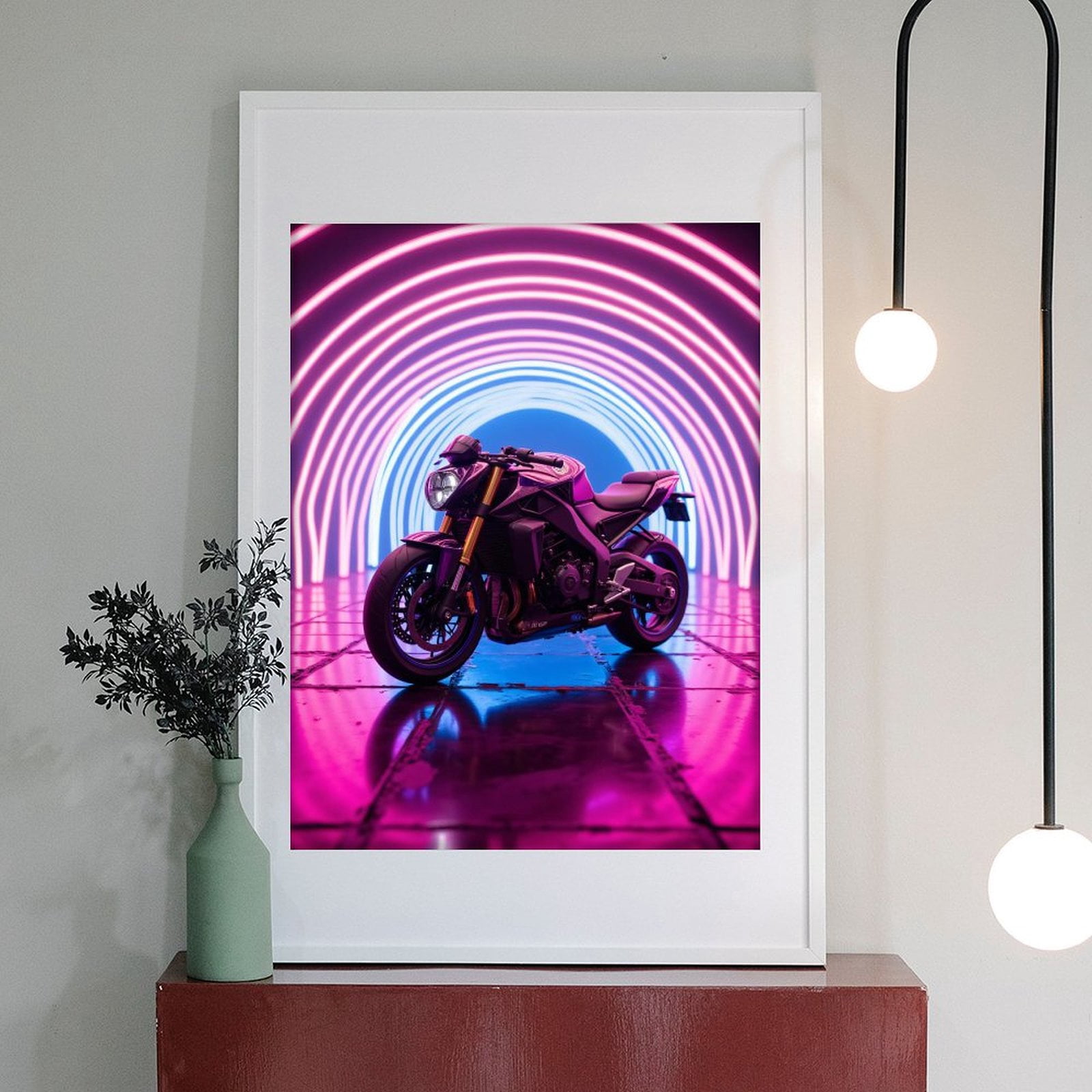 Diamond Art Kit for Adults, Neon Tunnel Motorcycle Aesthetic Diamond Painting for Adults Beginners, DIY Diamond Art Painting Kits, 5D Diamond Painting Crafts for Home Decor 12x16 Frameless