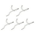 thumbnail image 1 of Unique Bargains 10Sets 4mm Leather Cord End Caps with Lobster Clasps & Extender Chain for DIY, Rhodium Tone, 1 of 7