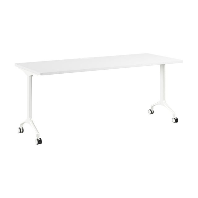 Synergy Table de Conférence Modulaire Rectangulaire de 72 Pouces en Blanc - Bois d'Ingénierie