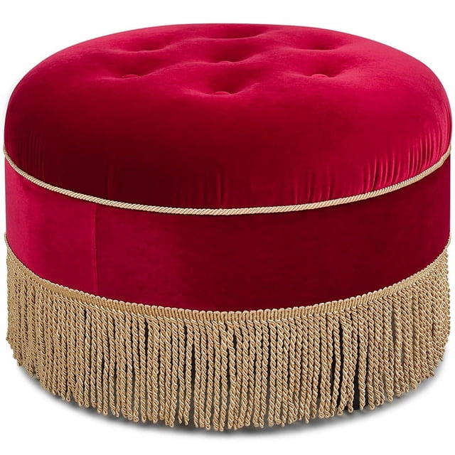 Yolanda Sirène d'Accent Rond Velours Rouge Performance avec Garniture en Or