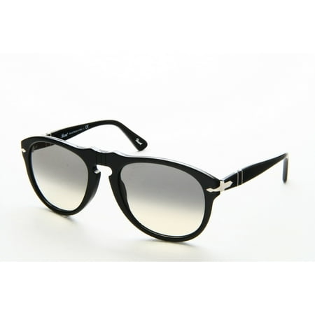 Persol Men's PO0649 95/32 54 Aviator Plastic Black Grey Sunglasses
