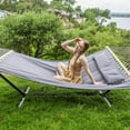 thumbnail image 3 of SUNCREAT Polyester Hammock with Stand, Heavy Duty Portable Hammocks, 450 lbs Capacity, Dark Gray, 3 of 6