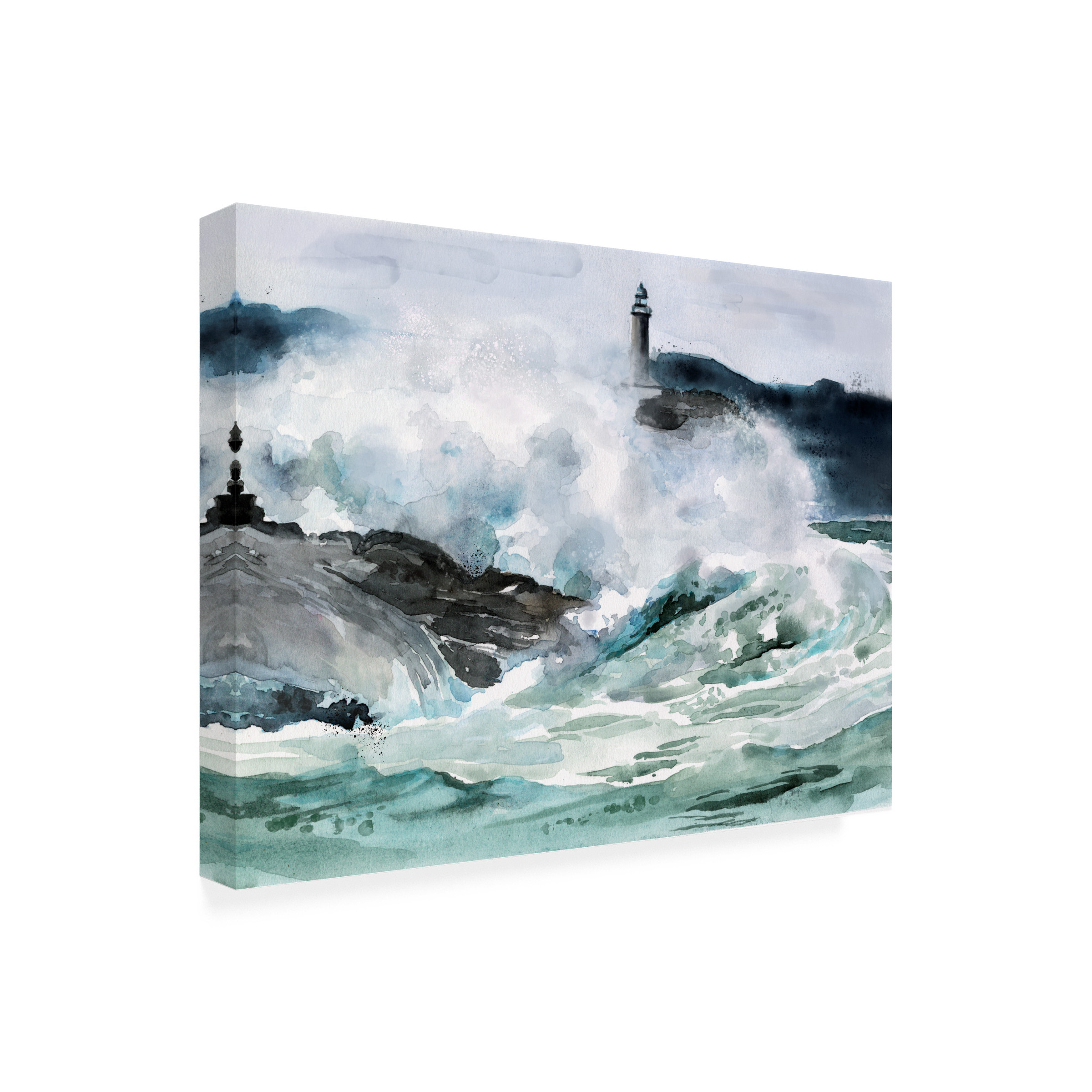 Jennifer Paxton Parker 'Lighthouse Waves II' Canvas Art