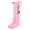 Pink, variant on Unisex Kids Foldable Knee High Rain Boots Adjustable Drawstring Wide Width Water Shoes Gardening Fishing Footwear