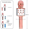 thumbnail image 3 of Bluetooth Karaoke Microphone with LED Lights, Portable Handheld Karaoke Microphone Speaker Rose Gold, 3 of 7