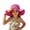 Hot Pink, variant on Avolia Children Sun Hat Straw Plaited Floral Motif Outdoor Play Beach Cap with Wide Brim Beige One Size