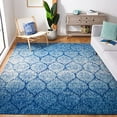 thumbnail image 2 of Safavieh Madison Collection MAD604N Glam Ogee Trellis Distressed Non-Shedding Stain Resistant Living Room Bedroom Area Rug, 9' x 12', Navy / Blue, 2 of 5