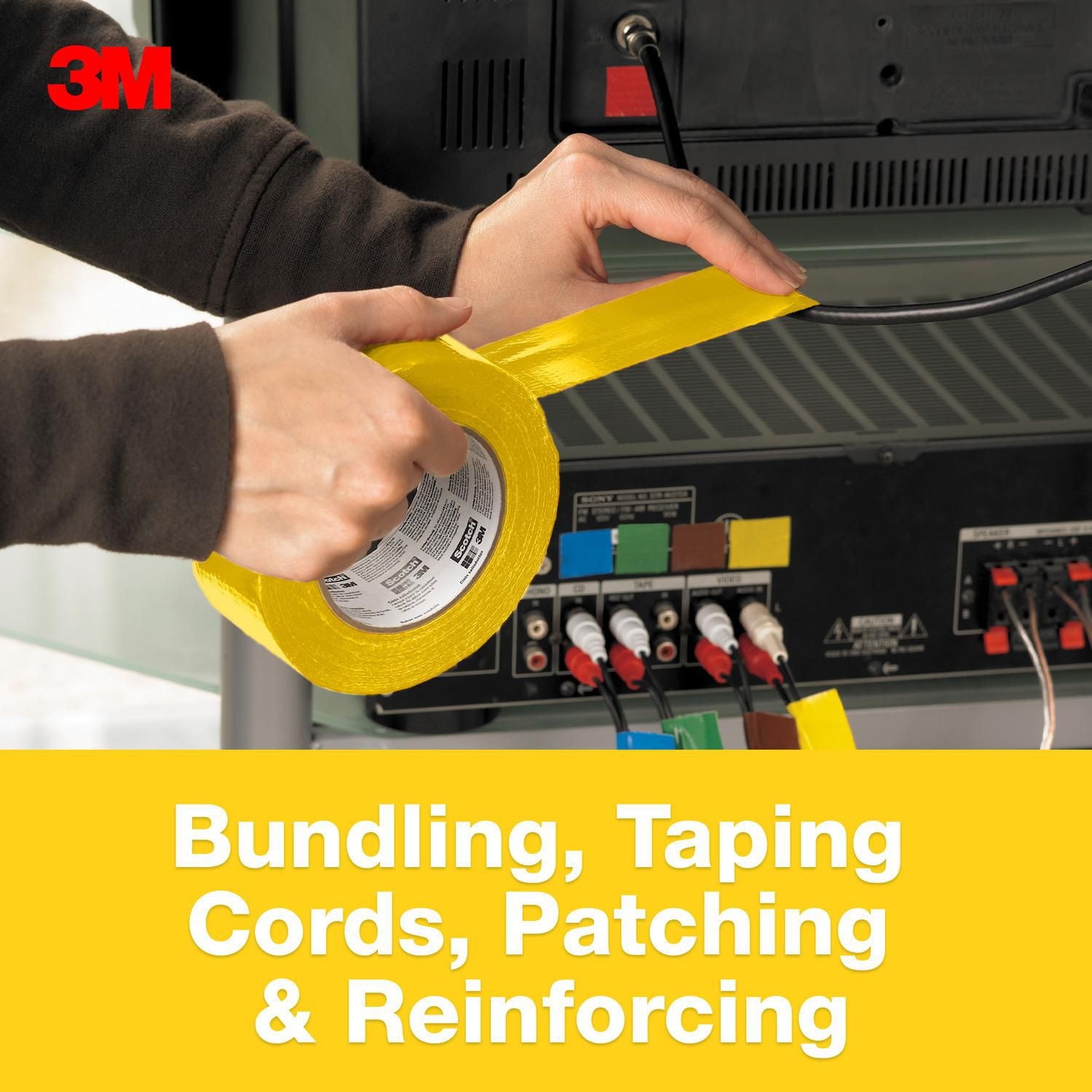 3M™ Multi-Purpose Duct Tape, 3920-YL, Yellow, 1.88 in x 20 yd, 1 Per Pack