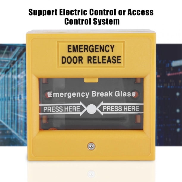Desbloqueo de la puerta de emergencia Rotura de vidrio Salida de incendio Botón de alarma Control Interruptor de acceso Retardante de llama Rotura de vidrio Botón de disparo EOTVIA NO