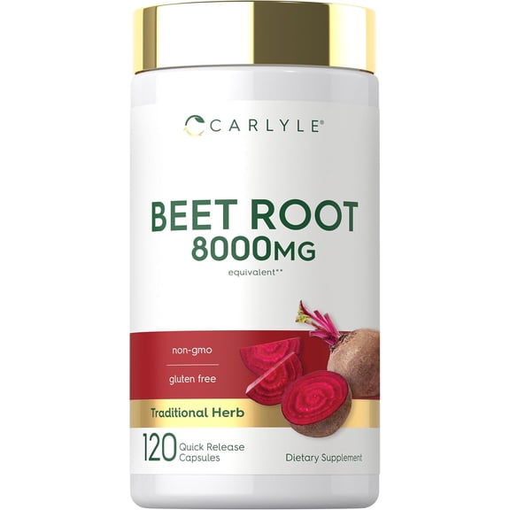 Beet Root Capsules | 8000 mg | 120 Count | Supplement for Men and Women | by Carlyle