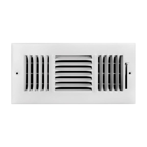 Tru Aire 6 in. H X 10 in. W 3-Way Powder Coat White Steel Wall/Ceiling Register