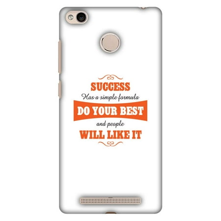 Xiaomi Redmi 3S Prime Case, Xiaomi Redmi 3s Case - Success Do Your Best,Hard Plastic Back Cover. Slim Profile Cute Printed Designer Snap on Case with Screen Cleaning
