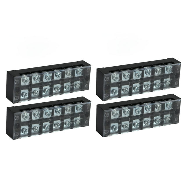 Terminal Barrier Strip, Dual Row Terminal Strip PC Shell for Lighting for Tunnel Power Distribution 3 Position 4503,4 Position 4504,5 Position 4505,6 Position 4506
