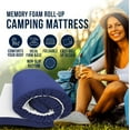thumbnail image 2 of Foamma Water Resistant Rollup Memory Foam Mattress, 3" x 38" x 75" Size, Navy Polyester Cover, Foldable and Portable, Camping, RV Bunk, Truck, Outdoor Use, Made in USA, 2 of 5