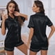 thumbnail image 3 of El pijama determinado de las mujeres de los pijamas del satén del cortocircuito del satén de seda para mujer fija los pantalones cortos de las mujeres, 3 of 5