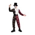 thumbnail image 3 of MIRUXO Dark Circus Clown Costume for Adults, Playing Card Harlequin Jumpsuit Cosplay Outfit for Halloween Masquerade Carnival Party, 1-Piece Set, 3 of 9