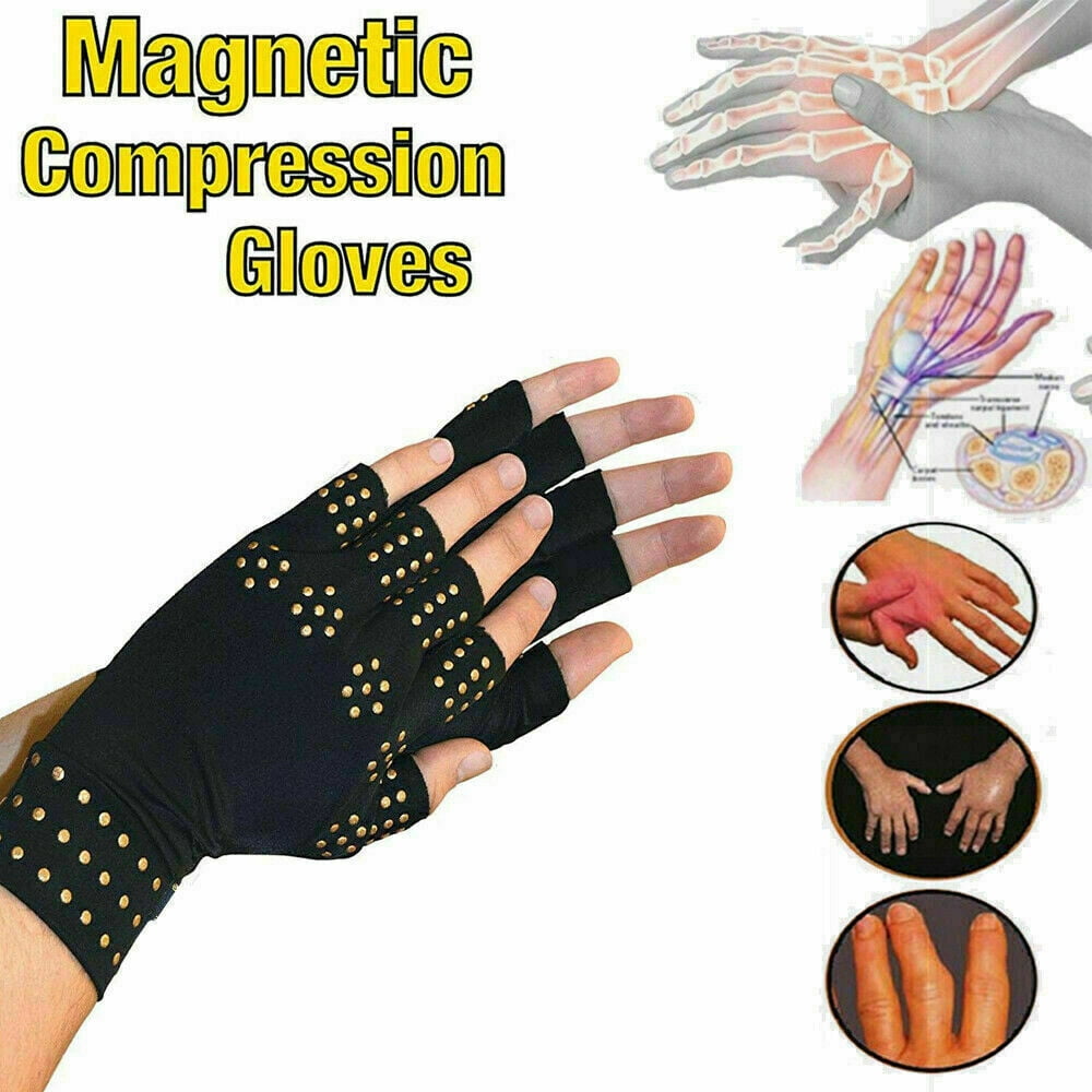 Arthritis Gloves Fingerless Copper Compression Wrist Hand Support Pain