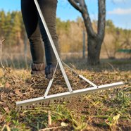 ROOT ASSASSIN RK-001 58-Inch Yard & Garden Rake Multi-Tool, Red/Grey ...