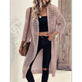 thumbnail image 4 of Cárdigan de Punto con Abertura Frontal y Mangas 3/4 para Mujer, Suéter , Color Gris Rosado Pálido, Talla L, 4 of 9