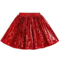 thumbnail image 2 of Girls Ruffle Skirt Dress Sequin Skirt for Girls, Kids Elastic Waist A-Line Sparlky Mini Skirt with Lining, Pleated Sequin Skirts for Party Girls Tulles Skirts L, 2 of 3