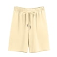 thumbnail image 4 of Mifsaly Kids Girls Ribbed Casual Shorts Drawstring Elastic Waist Summer Shorts Comfortable Lightweight School Play Everyday Wear Clothes, 4 of 5