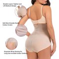 thumbnail image 3 of FITVALEN 2 Pack Women's Tummy Control Shapewear Panties Hi-Waist Body Shaper Underwear Butt Lifter Slimming Briefs, 3 of 6