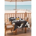 thumbnail image 2 of Outdoor Tablecloth with Umbrella Hole for Patio/Picnic/Party/Camping, White Crane Waterproof Table Cloth Rectangle Table Cover Washable, Vintage Chinese Auspicious Cloud Art Brown (60"x 120"), 2 of 8