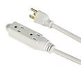 Hyper Tough 10FT 16AWG 3 Prong White Indoor 3Outlet Extension Cord, 13