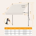 thumbnail image 3 of HOMEDEMO Manual Foldable Retractable Awning, 98"W x 118"H Foldable Side Bar 30°-180°, NO Drilling Awings for Backyard Garden Porch Outside Cream, 3 of 8
