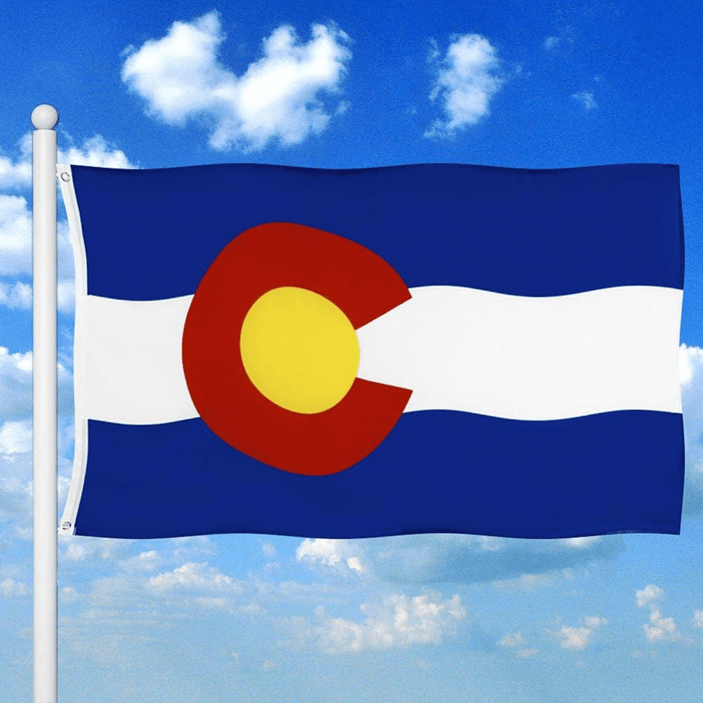 Colorado State Flag 3x5 Ft Double Sided US State Colorado Flag American States of Colorado Flags with 2 Brass Grommets Design Polyester Flags Decor for Indoor Outdoor